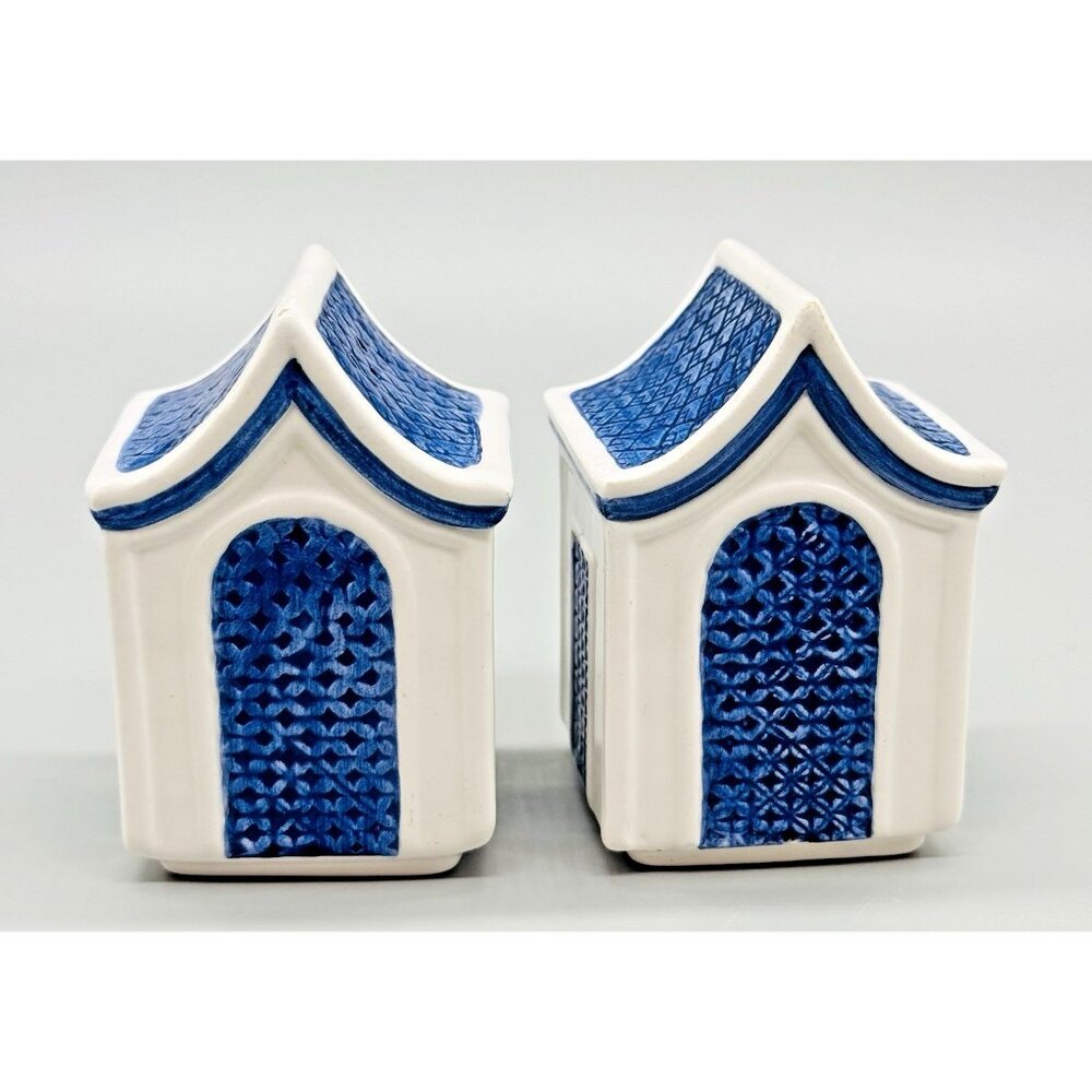 Willow Blue Collectibles Salt Pepper Boat Cruet Set Christopher Johnson China 5 - Picture 8 of 11